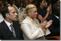 Prince Hussain and Princess Khaliya at the Aga Khan Award for Architecture seminar in Ouagadougou, Burkina Faso, held to celebrate the local recipients of the Award. 