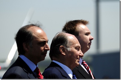 Dr. Mahmoud Eboo (left), the president of Ismaili Council for the United States; The Aga Khan; and Chris Young, director of International Affairs for the state Department of Economic Development