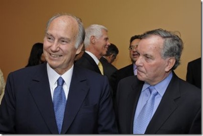 His Highness the Aga Khan with Mayor Richard Daley of Chicago at the lunch reception held at the Mid-America Club.
