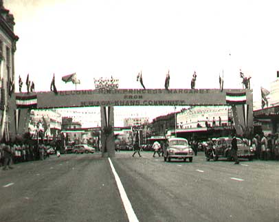 Ismaili communiy welcoming HRH Princess Margaret to Kenya in 1958