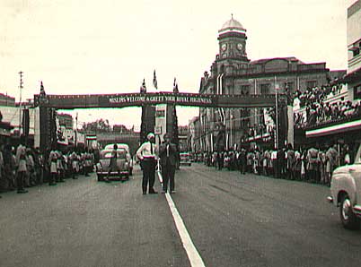 Historic Image of the Ismaili community welcoming a member of the Royal Family to Kenya
