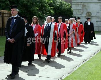 CAMBRIDGE, UNITED KINGDOM - JUNE 12: Melinda Gates, Aga Khan and Chairman of Microsoft, Bill Gates receive Honorary Doctorates at the University of Cambridge on June 12, 2009 in Cambridge, England. (Photo by Propic/Getty Images)