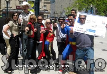 Partnership walk team of SuperHeros