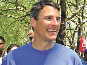 Vancouver Mayor Gregor Robertson takes part in the World Partnership Walk in Stanley Park yesterday. 