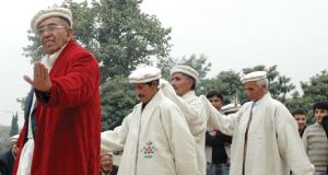 Wakhi leaders in traditional dance for Wakhi festival