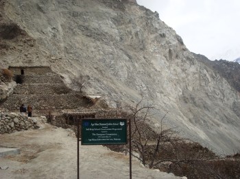 Diamond Jubilee School Attabad  still survives near the edge of the slided portion of the village