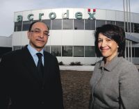 Acrodex chief executive Karim Amarshi left and president Yasmin Jivraj photo Greg Southam Edmonton Journal
