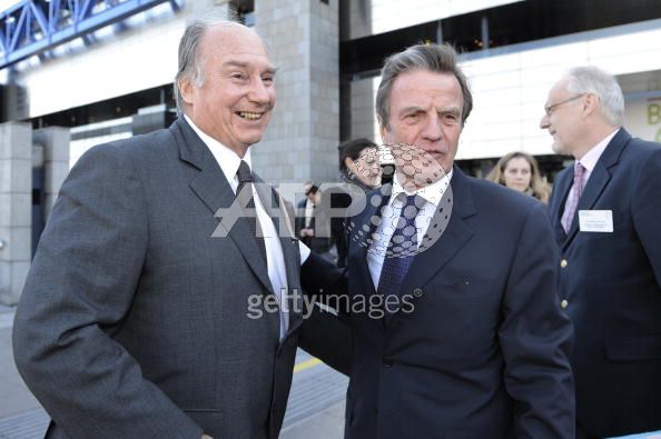 French Foreign Minister Bernard Kouchner and His Highness the Aga Khan on March 4 2010 in Paris during The Marketplace on Innovative Financial Solutions for Development BERTRAND GUAY-AFP-Getty Images