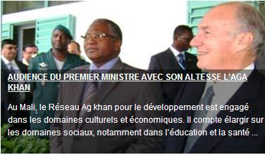 Mali: Prince Aga Khan: A wide range of interests