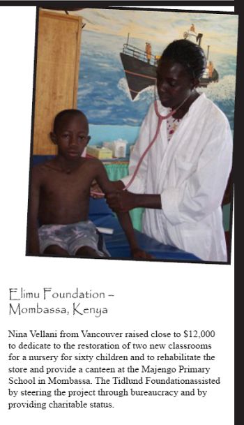 Nina Vellani raises $12,000 for Elimu Foundation Nina Vellani raises $12,000 for Elimu Foundation