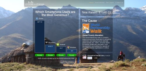 Choose for Change Challenge: Raise $10,000 for the World Partnership Walk using Smartphones