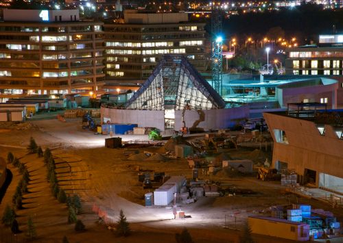 Night-time Construction Activity at Aga Khan Museum Toronto