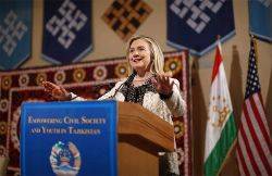 Secretary of State Hillary Rodham Clinton at Ismaili Center Dushanbe for Town Hall with Women, Youth, and Civil Society