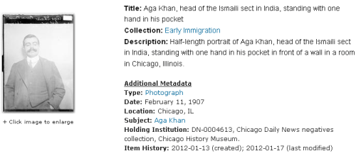 Archived Photo: Imam Sultan Mahomed Shah in Chicago in 1907