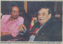 Sherali Jaffer with Miria Obote Vali Jamal: Sherali Bandali Jaffer, former MP gets heroes medal, lauded for liberalisation