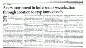 Sultan Jessa's article on Aamir Khan's show: A new movement in India wants sex selection through abortion to stop immediately