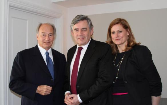 His Highness the Aga Khan with Gordon and Sarah Brown