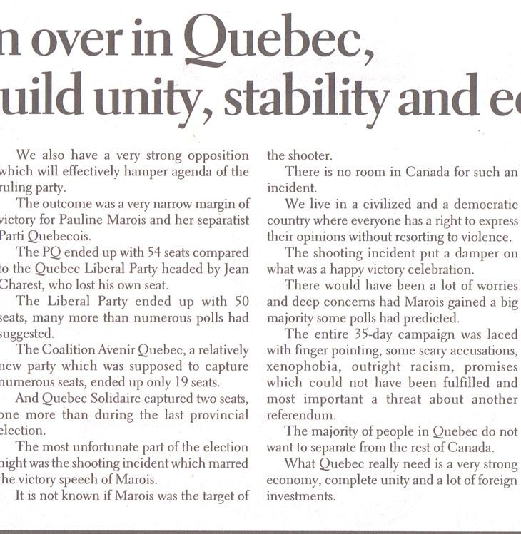 Sultan Jessa Opinion: Quebec Elections - What now?