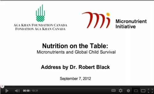 Micronutrients and Global Child Survival: MI and the Aga Khan Foundation Canada Host Panel Discussion Led by Dr. Robert Black