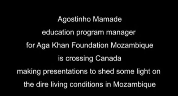 Agostinho Mamade, Education Program Manager for the Aga Khan Foundation Mozambique speaks on living conditions in Mozambique