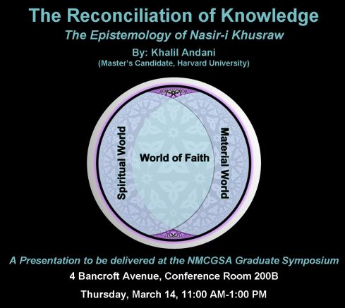 Attend Khalil Andani's Presentation at University of Toronto: The Concept of Knowledge ('ilm) according to Nasir-i Khusraw