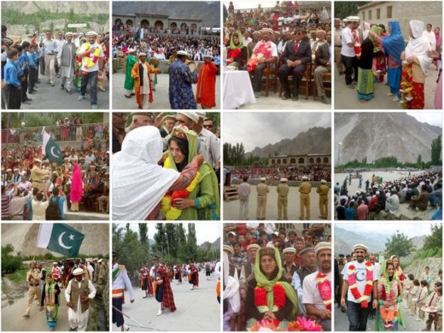 Thousands of people came out in different villages of Hunza valley to welcome Samina Baig and Mirza Ali