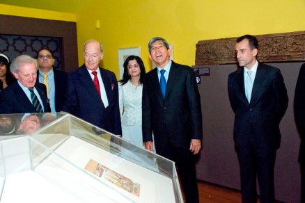 18th July 2012 Prince Amyn Aga Khan  together with Dr. Yaacob Ibrahim who was then the Singapore’s Minster for Information, Communications and the Arts viewing the exhibition at the Asian Civilisation Museum. In the background, Dr Reshma and Mr Aziz Merchant who were sponsors of the Aga Khan Museum exhibit in Singapore.