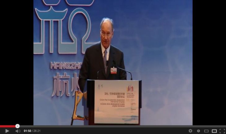 Video Speech by His Highness the Aga Khan at the UNESCO Conference on Culture and Development in Hangzhou, China Video Speech by His Highness the Aga Khan at the UNESCO Conference on Culture and Development in Hangzhou, China