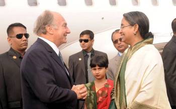 Prince Karim Aga Khan arrives in Dhaka