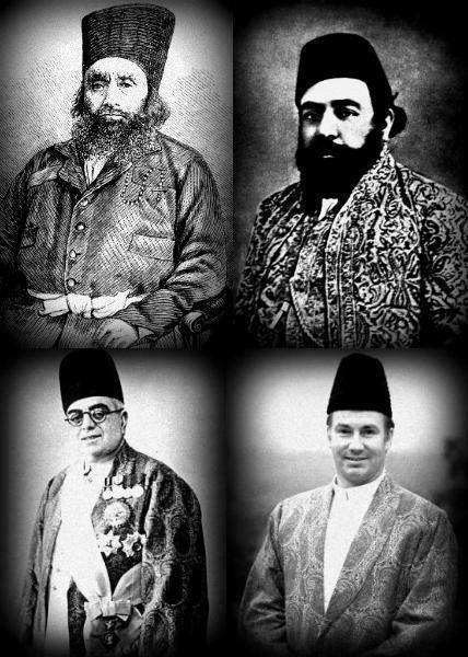 A picture of the four Imams who carry the title of Aga Khan