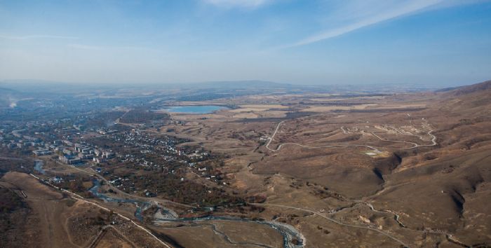 Panoramic view of University of Central Asia’s Main Campus Site in Tekeli, Kazakhstan