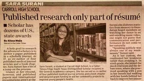 Sara Surani: Published research only part of resume - Scholar has dozens of U.S. state awards