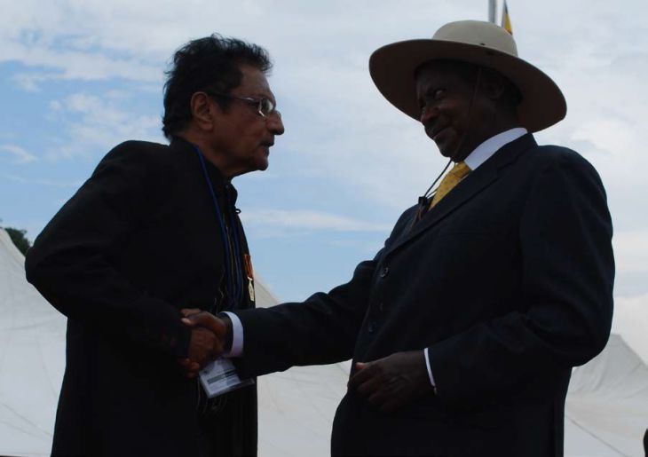 Vali Jamal with Yoweri Museveni