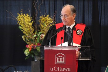 His Highness the Aga Khan has been awarded an honorary doctorate from the University of Ottawa for his service to humanity during a special Convocation ceremony on Friday, January 13 2012  in the Desmarais Building. (gazetteUO)