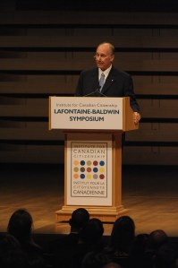 His Highness the Aga Khan delivers the LaFontaine-Baldwin Lecture in Toronto, Canada. His Highness talked about the long history of pluralism, the intensification of these challenges and how best to respond to that challenge. (AKDN / Zahur Ramji)