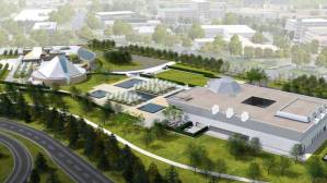 The Ismaili Centre, the Aga Khan Museum and the Char Bag Park connecting the two (Imara (Wynford Drive) Ltd.)