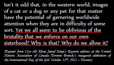 A Great Quote from an 11 year old Alyna Nanji