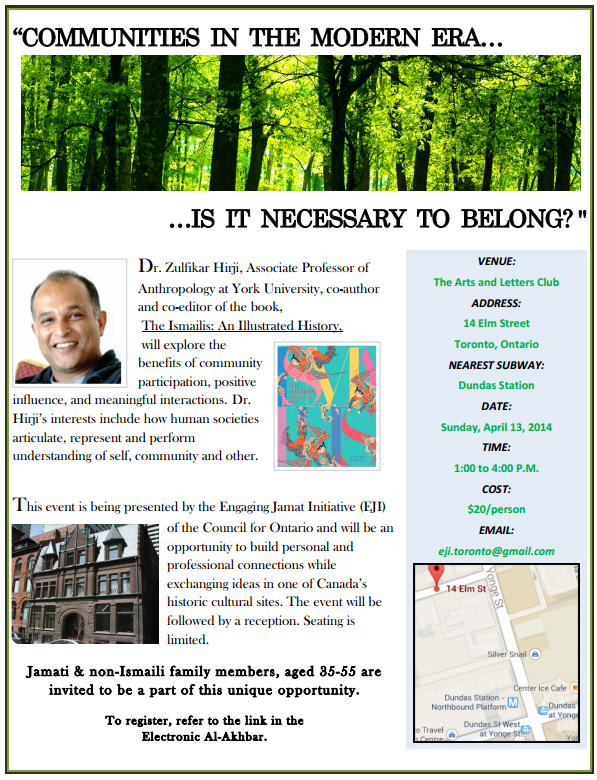 Zulfikar Hirji: Communities in the Modern Era... Is it Necessary to Belong?