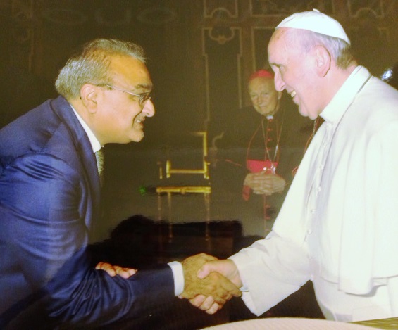 Aga Khan Foundation USA CEO Dr. Mirza Jahani meets Pope Francis