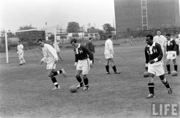His Highness the Aga Khan during soccer practice at Harvard (Image – Life Magazine)