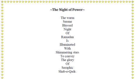 Poem Noori Mamdani: The Night of Power