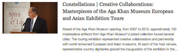 Constellations - Creative Collaborations - Masterpieces of the Aga Khan Museum European and Asian Exhibition Tours