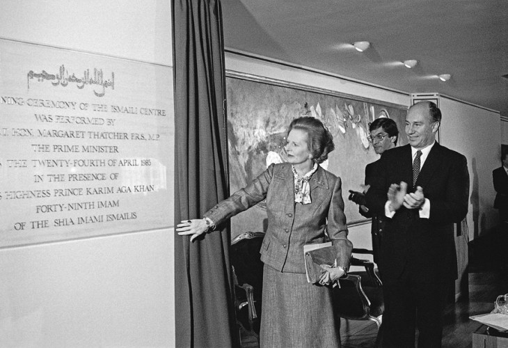 1985-04-24: His Highness Prince Karim Aga Khan IV and Prime Minister Margaret Thatcher officially opens the Ismaili Centre, London (Image: The Ismaili.org/Nick Hewer).