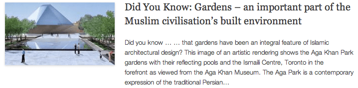 DYK - Gardens – an important part of the Muslim civilisation’s built environment