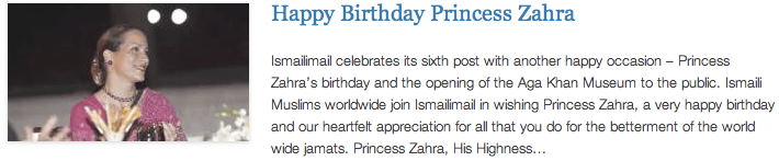 Happy Birthday Princess Zahra