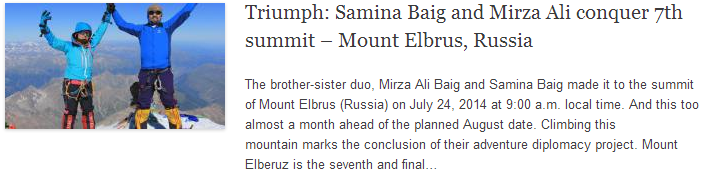 Triumph: Samina Baig and Mirza Ali conquer 7th summit – Mount Elbrus, Russia