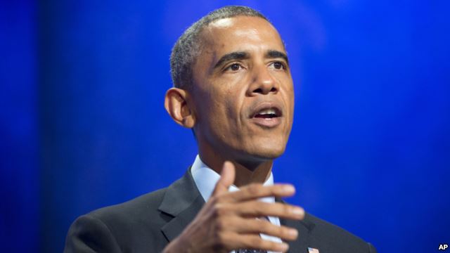 President Obama at the Clinton Global Initiative forum on September 23, 2014, announced a partnership between the United States and the Aga Khan Development Network designed to strengthen civil society.(Photo credit: AP/Photo Source: VOA)