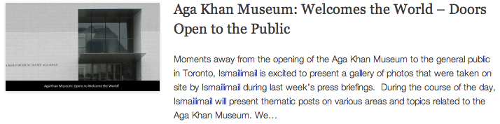 Aga Khan Museum - Welcomes the World – Doors Open to the Public