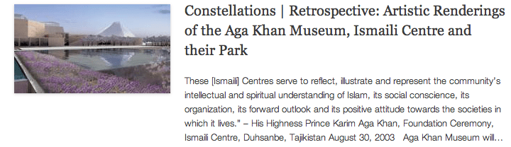 Constellations - Aga Khan Museum, Ismaili Centre and their Park - Retrospective - Artistic Renderings - Urban Toronto Article