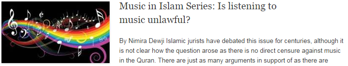 Music in Islam Series: Is listening to music unlawful? Music in Islam Series: Is listening to music unlawful?